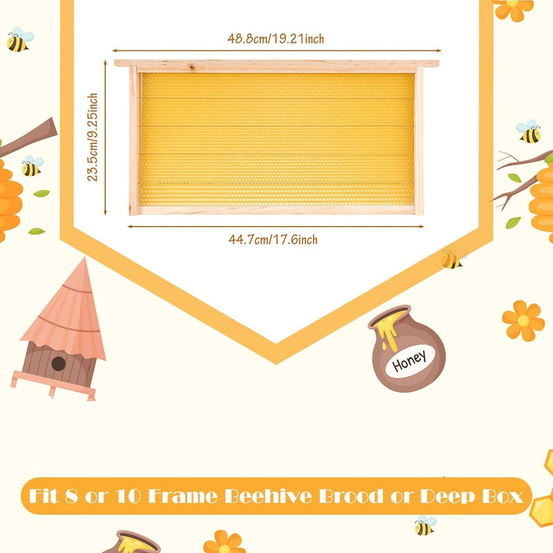 Deep Bee Hive Frames Fit for Flow Hive, Fully Assembled Wooden Beekeeping Brood Frames