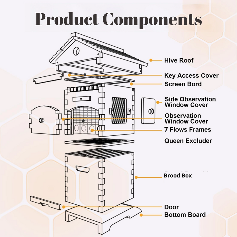 SkogHive 2+ Complete Automatic Flow Hive Kit - Premium Cedar Wood Beehive Set