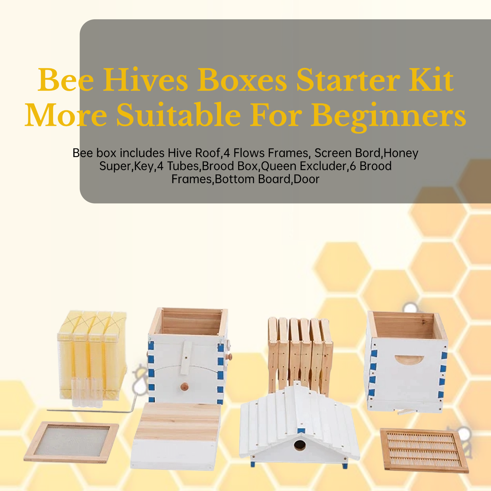 SkogHive Small Automatic Flow Bee Hive with Honey Spout – 6 Frame Cedar Beekeeping Starter Kit for Beginners & Backyard Use