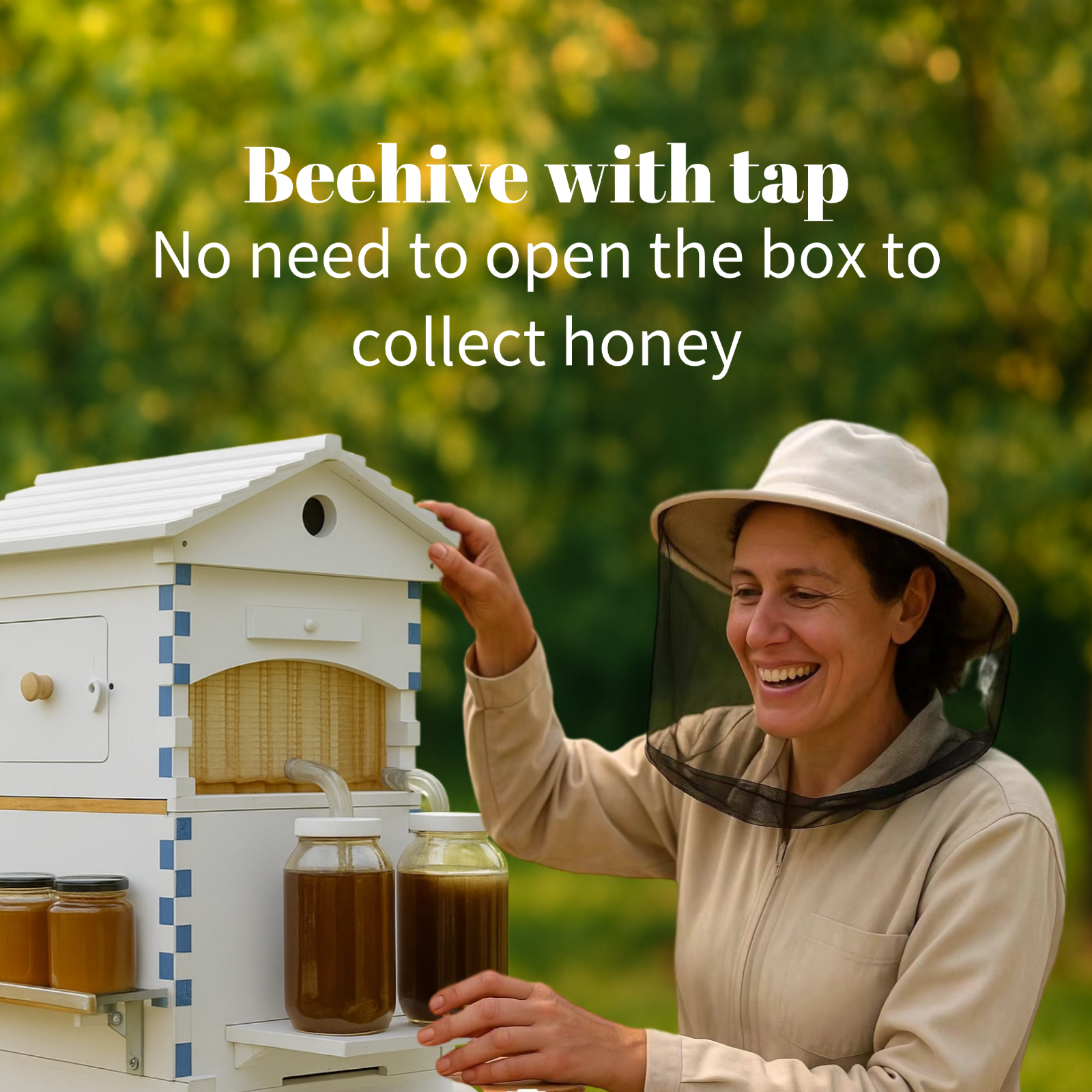 SkogHive Small Automatic Flow Bee Hive with Honey Spout – 6 Frame Cedar Beekeeping Starter Kit for Beginners & Backyard Use