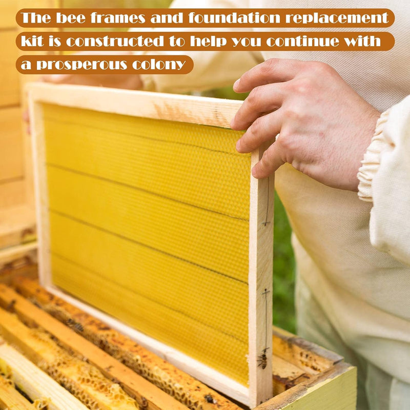 Deep Bee Hive Frames Fit for Flow Hive, Fully Assembled Wooden Beekeeping Brood Frames