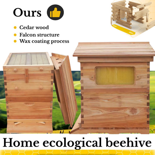 ApiaryPro Flow Hive side view - Natural cedar wood beehive box