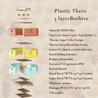 10-Waben-Bienenstock, isolierter Kunststoff-Bienenstock, HDPE-Bienenstockkasten, Bienenstock-Kit mit Rähmchen, belüfteter Imkerstock mit Top-Feeder, Imkerei-Ausrüstung