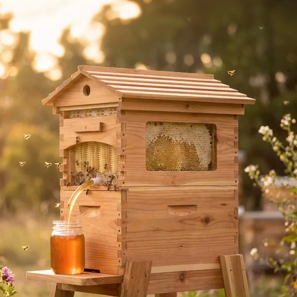 Flow Hive Automatic Beehive Kit – Self-Harvesting Honey Bee Hive for Backyard Beekeeping | Cedar Wood Langstroth Hive Box for Beginners | Chemical-Free, No-Extractor Honey Harvest | Eco-Friendly Starter Beehive with Flow Frame Technology