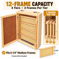 12-Frame Indoor Observation Hive – Wooden Beehive with Dual Plexiglass Viewing Doors